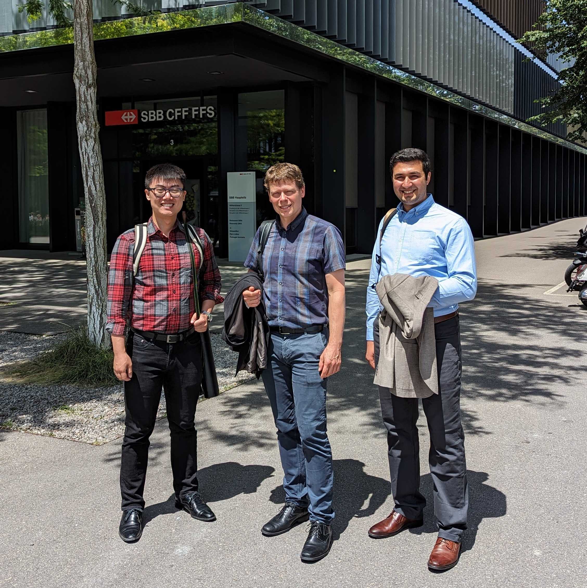 Groupe picture of Prof. Bryan Adey, Steven Chuo and Hamed Mehranfahr