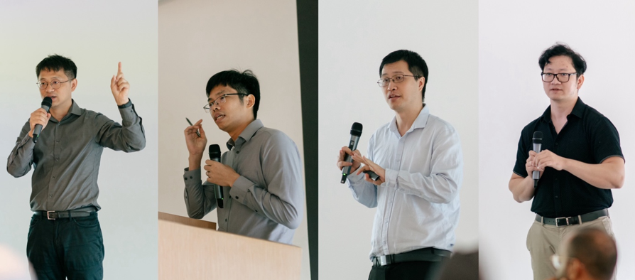 Associate Professor Hai Wang (SMU), Assistant Professor Feng Zhu (NTU), Assistant Professor Kaidi Yangcall (NUS) and Professor Mai Anh Tien (SM) delivering their presentations at the symposium.